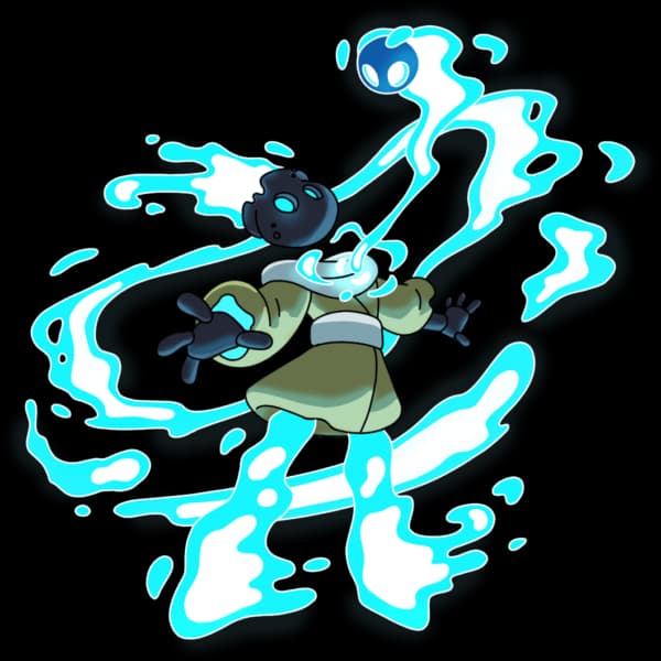 Clayton, the Clayfire protagonist, surrounded by swirling cyan energy