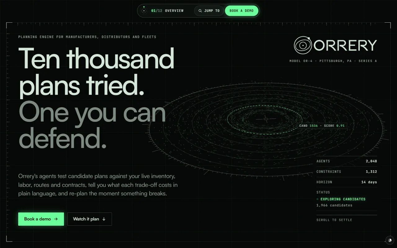 The Orrery website demo