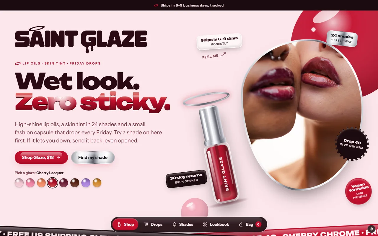 The Saint Glaze demo's home page