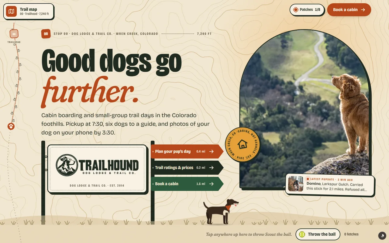 The Trailhound website demo